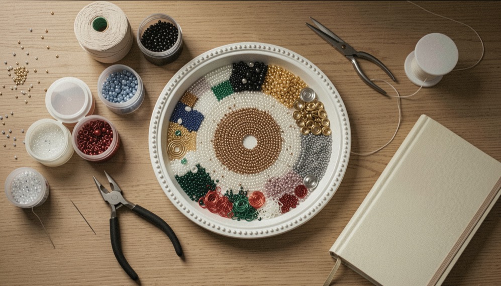 Materials related to beading workspace setup