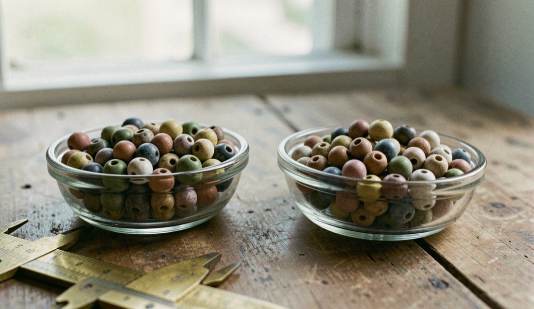 Materials related to bead dye lot variation